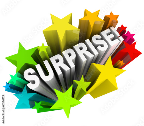 Surprise Starburst Word Exciting News Information