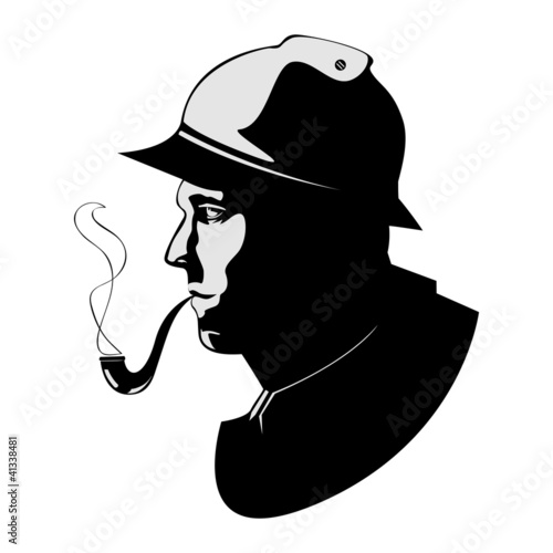 vector silhouette pipe smoker