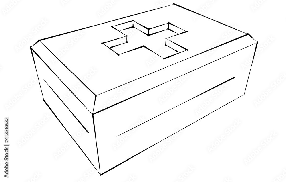 First aids medical kit sketch First aids medical kit sketch