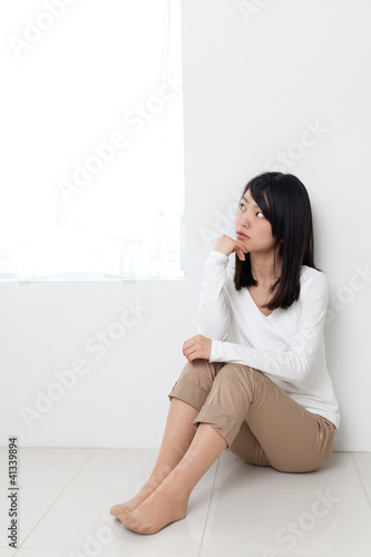 attractive asian woman relaxing