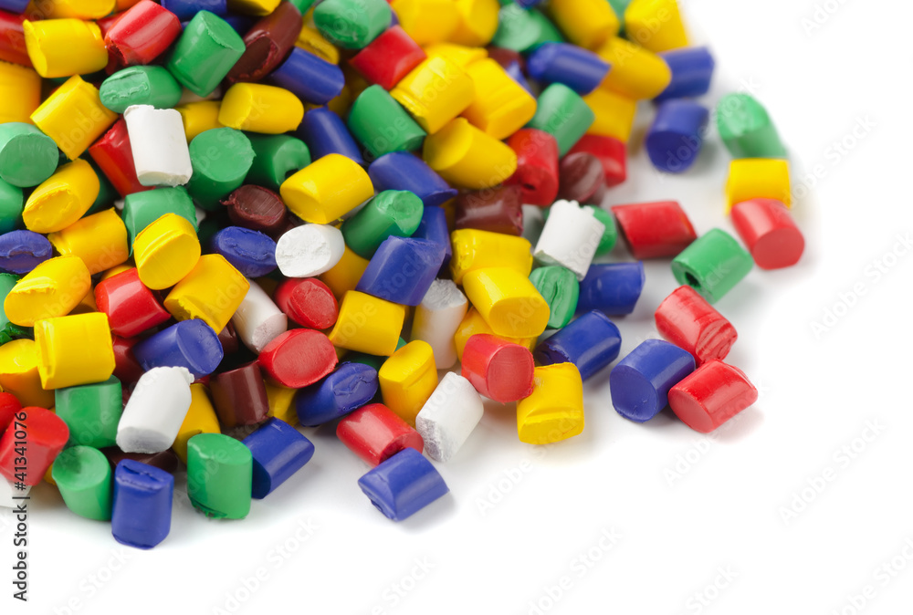 Colourful plastic polymer granules Colourful plastic polymer granules