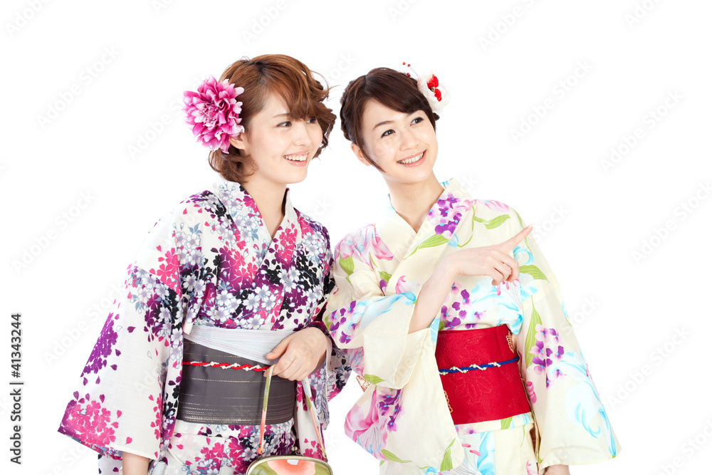 Beautiful kimono women. Portrait of asian women. Beautiful kimono women. Portrait of asian women.