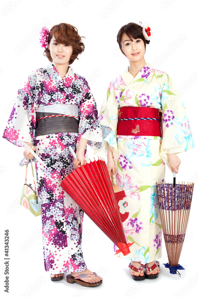 Beautiful kimono women. Portrait of asian women. Beautiful kimono women. Portrait of asian women.