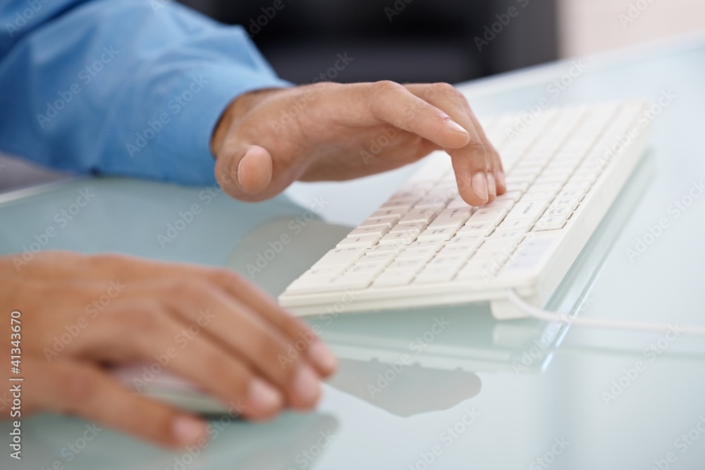 Typing on keyboard Typing on keyboard