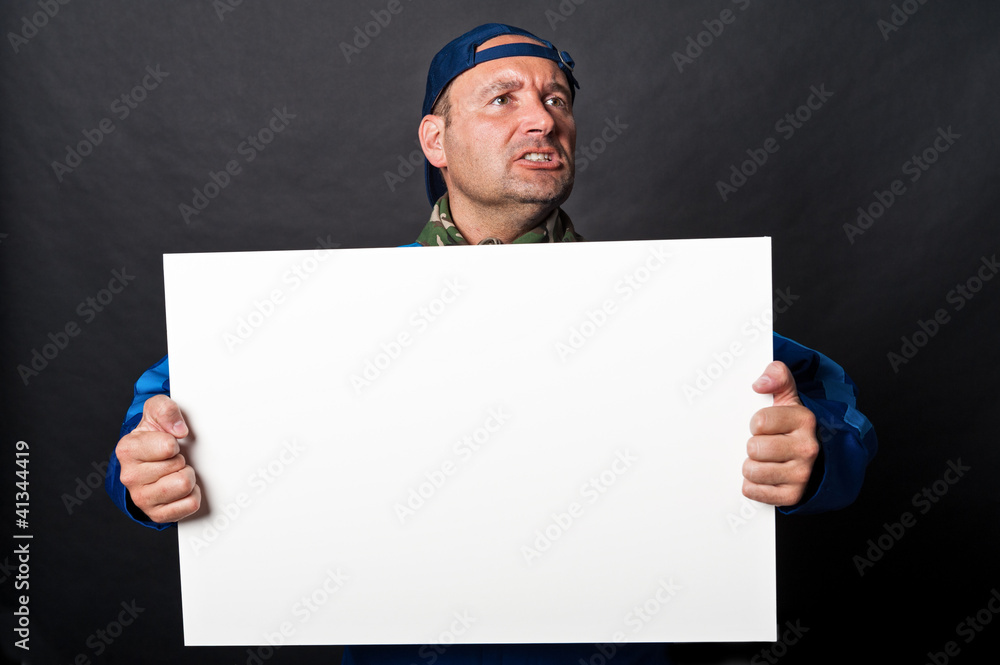 Striker with placard Striker with placard