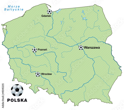 Fussballkarte von Polen als Infografik