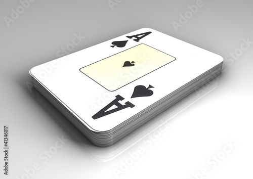 Deck of poker cards with ace of spades