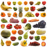 A collage of many fresh and tasty fruits and vegetables