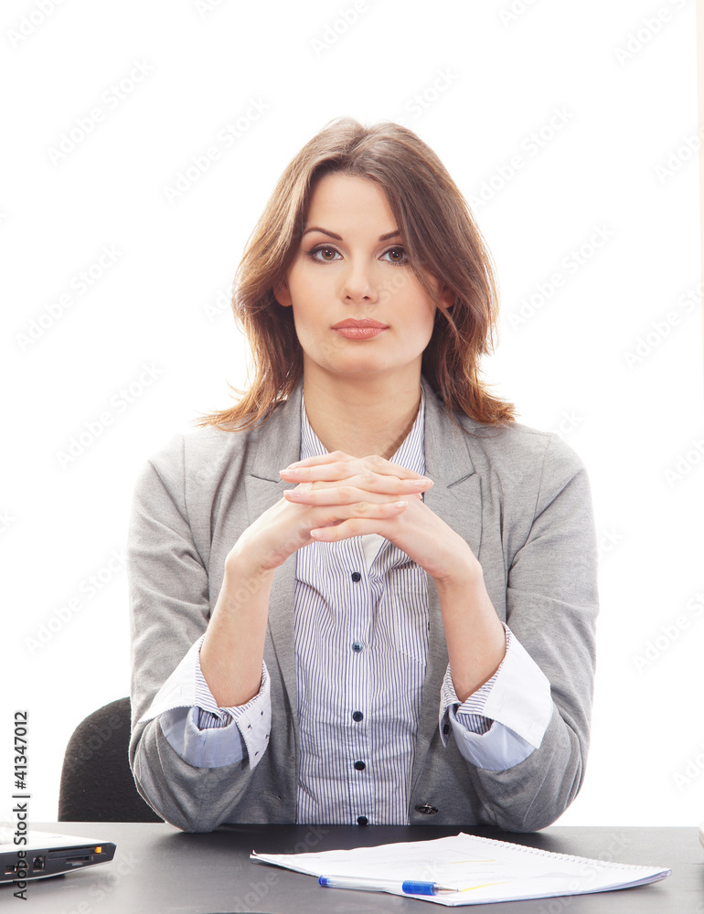 A young Caucasian businesswoman in formal clothes A young Caucasian businesswoman in formal clothes