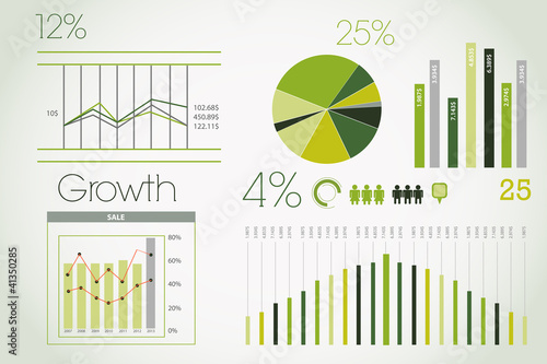 Modern green info graphic