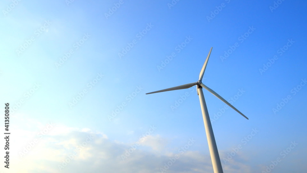 Wind turbine with blue sky, Wind turbine with blue sky,