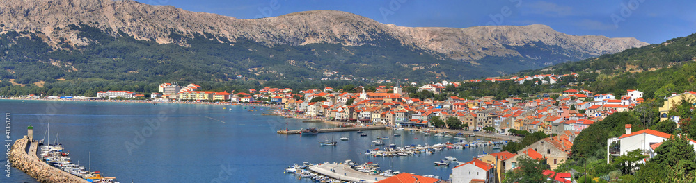 Adriatic Town of Baska panoramic view Adriatic Town of Baska panoramic view