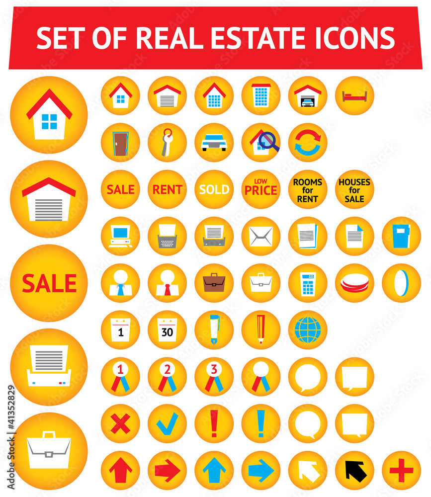 Set of 56 real estate icons Set of 56 real estate icons