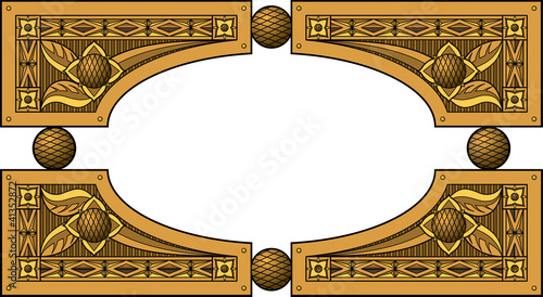 Elliptic wooden frame