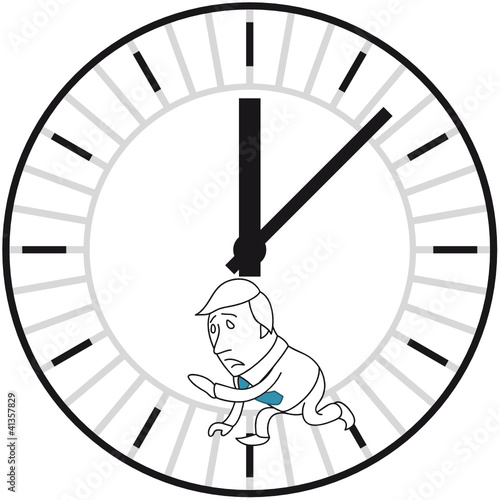 Geschäftsmann, Uhr, Hamsterrad, Lange Arbeitszeiten