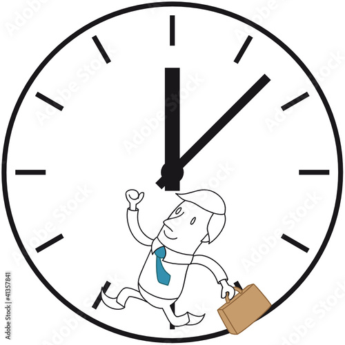 Geschäftsmann, Uhr, Zeitdruck, rennend