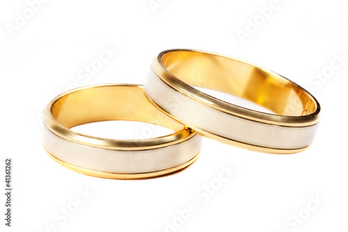 Wedding rings isolated on white
