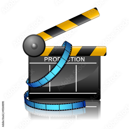 Film Reel with Clapper Board