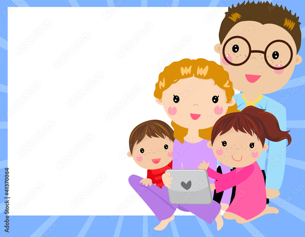 family at home having fun using a tablet computer-frame family at home having fun using a tablet computer-frame