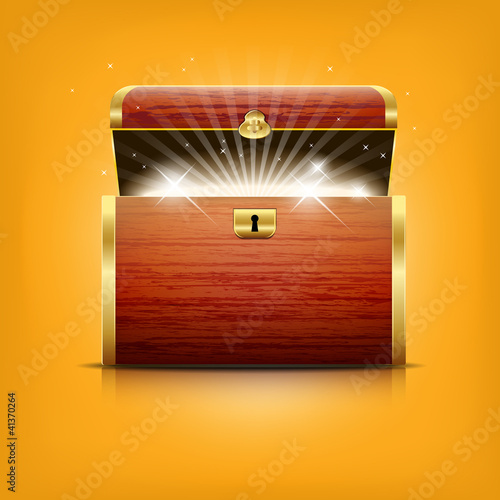 Chest with glowing treasure - vector file