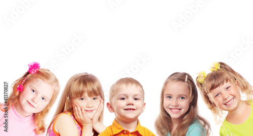 happy children isolated on white