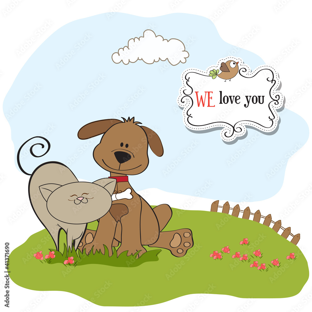 dog & cat's friendship dog & cat's friendship