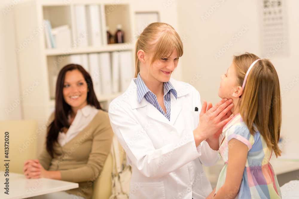 Pediatrician examine child throat cold prevention Pediatrician examine child throat cold prevention