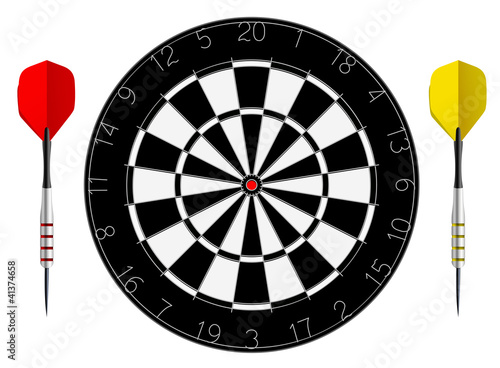 Dartboard with two darts