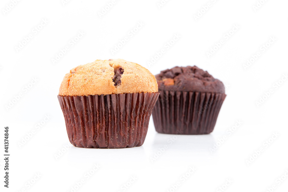 Two fresh baked muffins Two fresh baked muffins