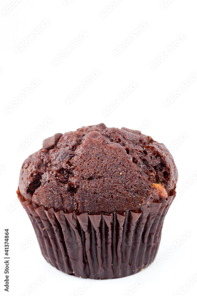 Close up of a fresh baked chocolate muffin Close up of a fresh baked chocolate muffin