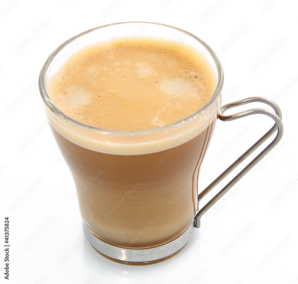 Verre de café au lait Stock Photo
