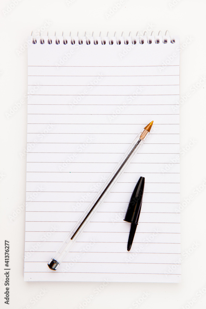 Notepad  with black pen sheet