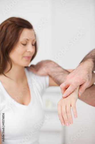 Peaceful patient being examined by a doctor