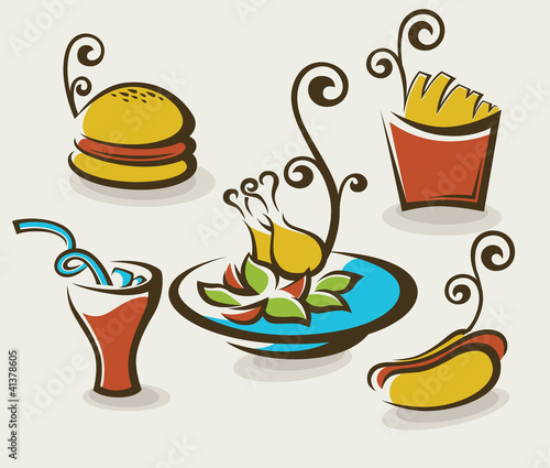 vector collection of unhealthy fast food