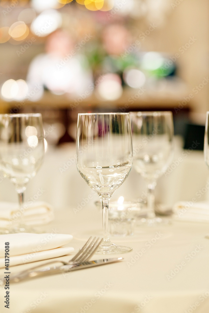 Tables set for meal