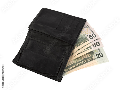 Leather wallet with some dollars