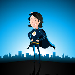 Fototapete Superhelden Cartoon Blue Super Lady  © benchart
