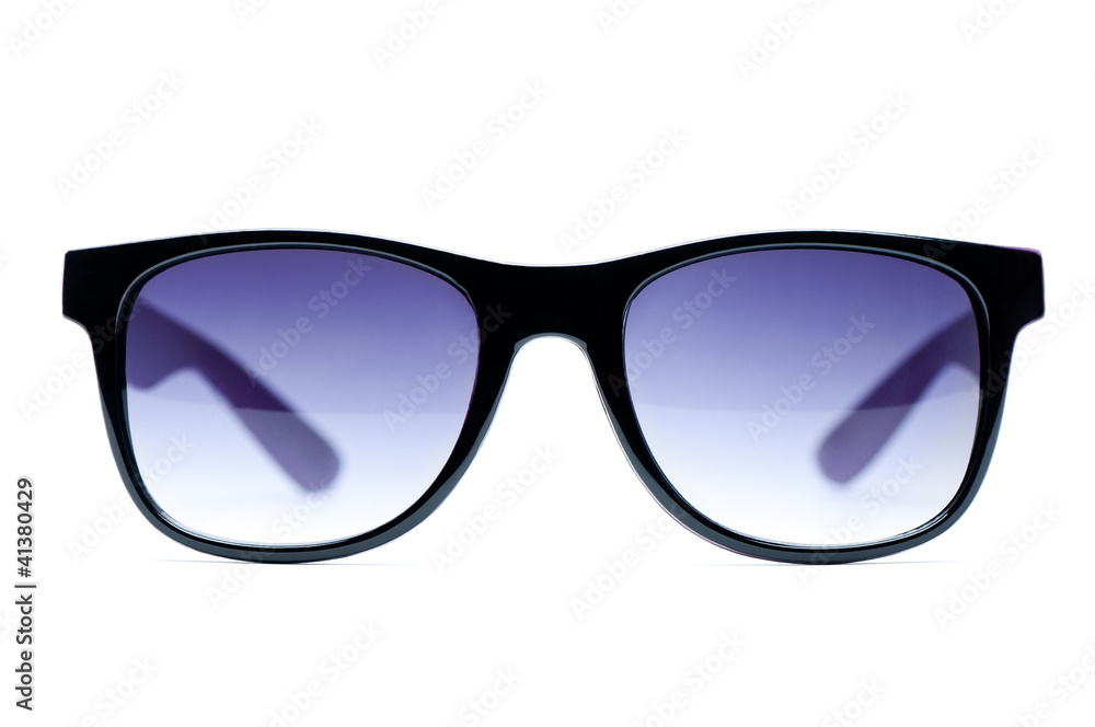 Old Black nerd Glasses with white background with clipping path