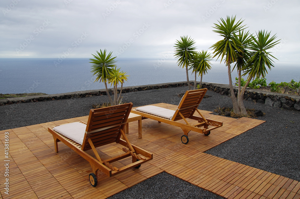 Recreational chair with ocean views