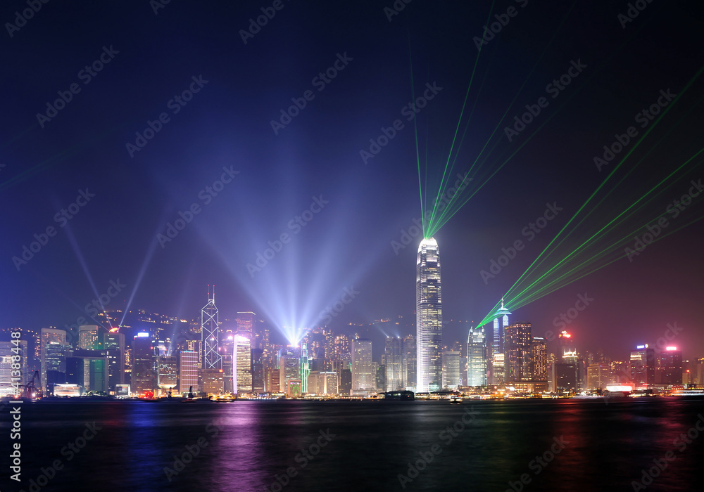 Obraz premium Symphomy of light show in Hong Kong