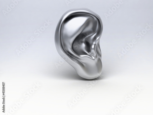 orecchio metallo cormato stilizzato rendering 3d photo