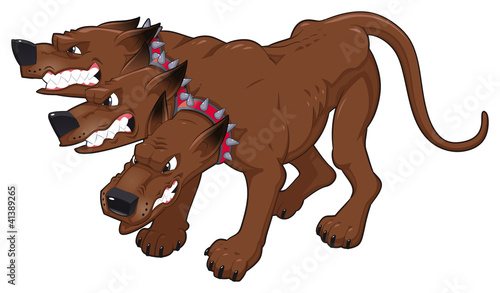 Cerberus. Vector isolated character.