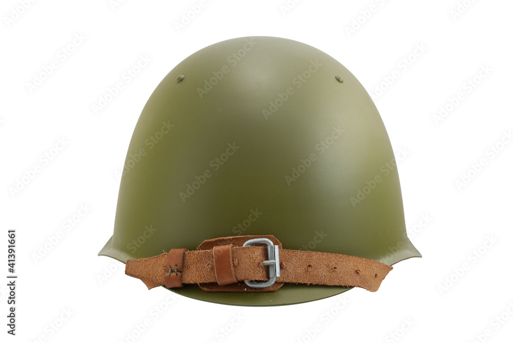 Military helmet.