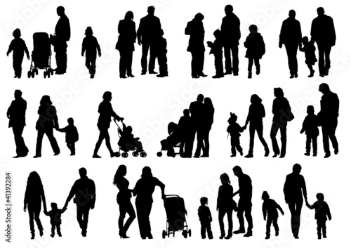 Family and child silhouette
