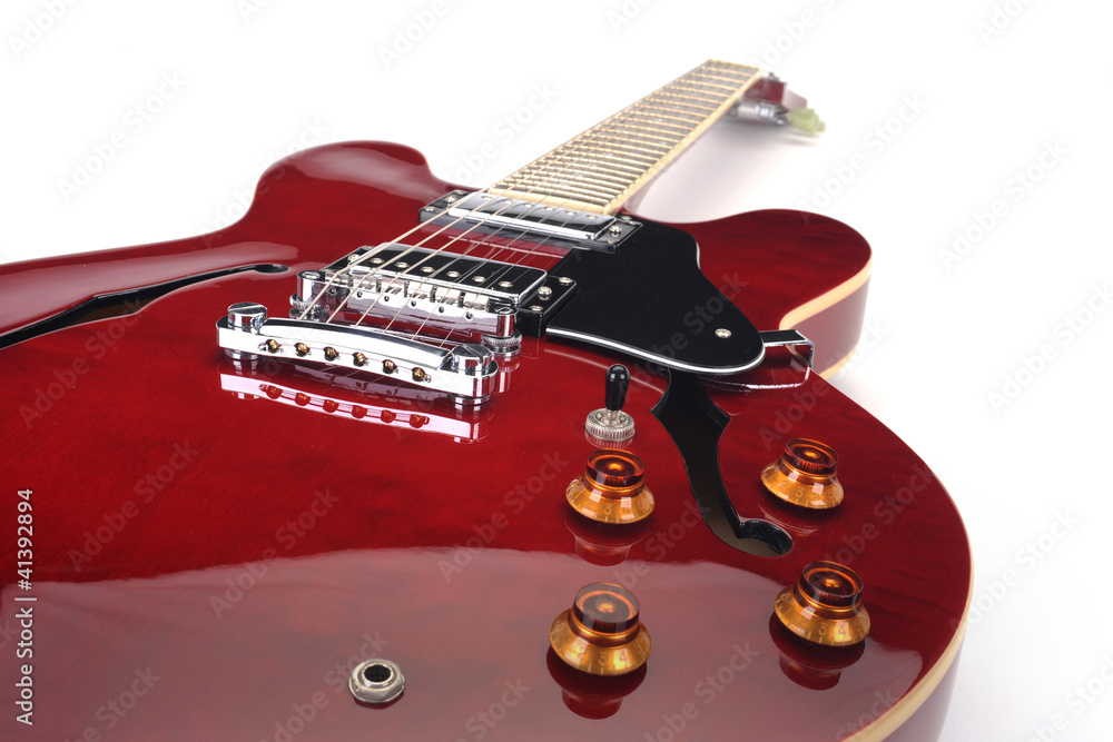 Obraz premium E-Gitarre, Semiakustik, Cherry Red