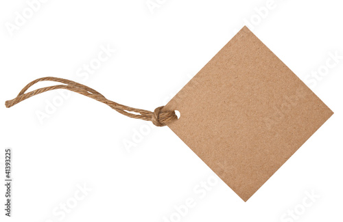 Blank tag tied with brown string