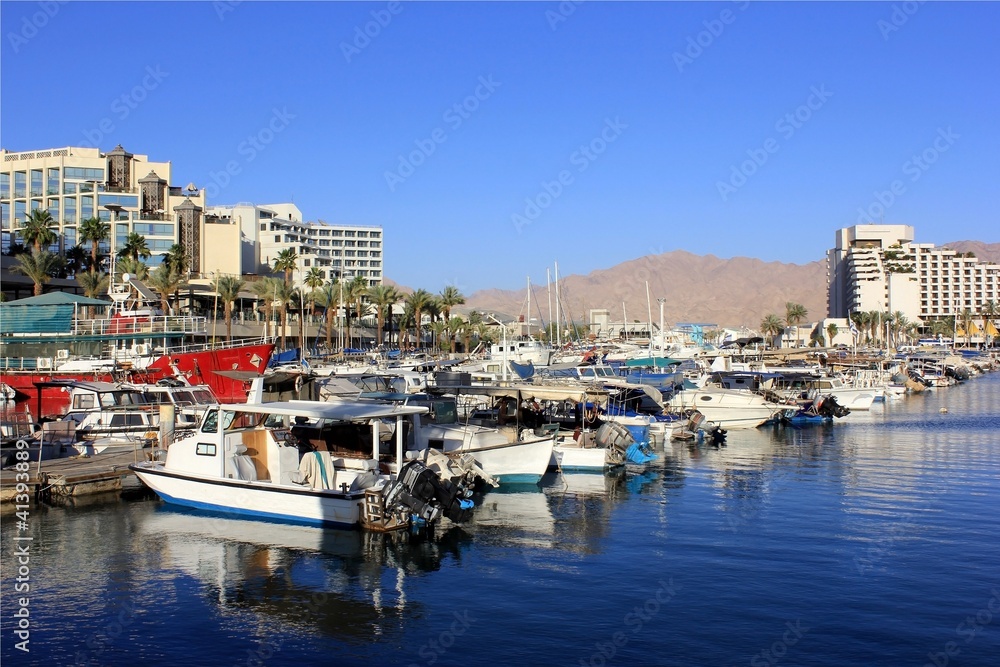 Parking yachts in Eilat, Israel