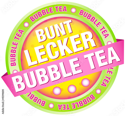 Button Banner "Bunt, lecker, Bubble Tea" grün