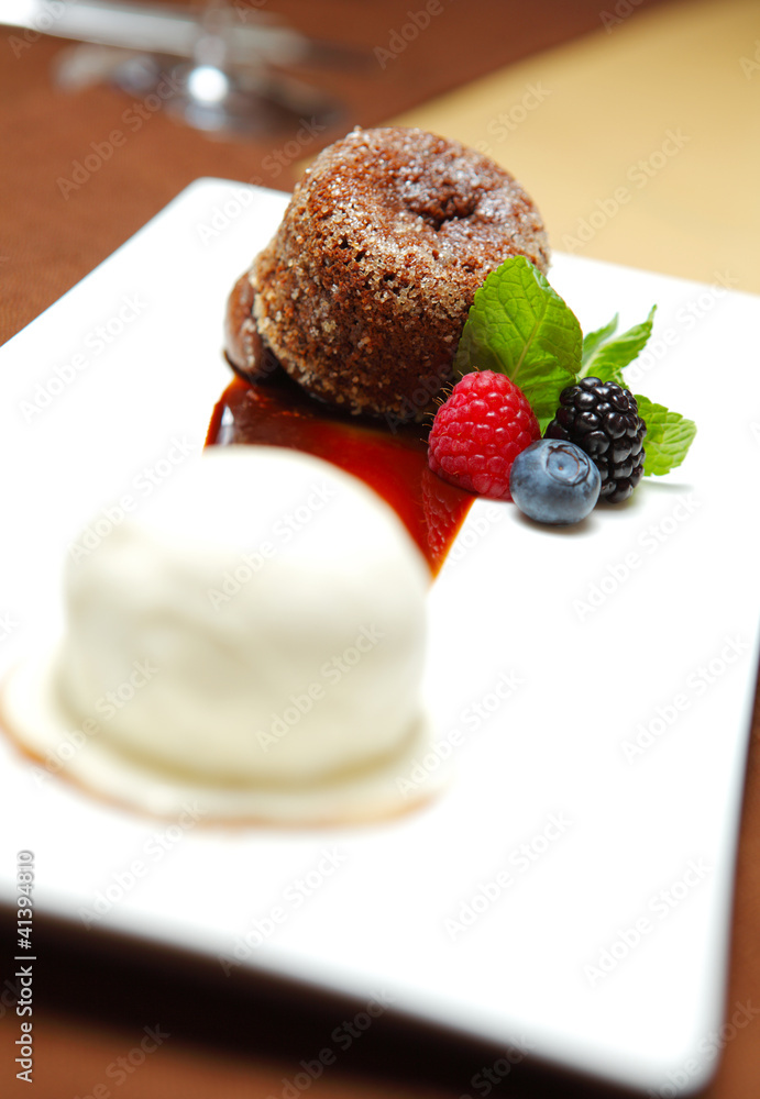 Chocolate Dessert with Ice Cream Chocolate Dessert with Ice Cream