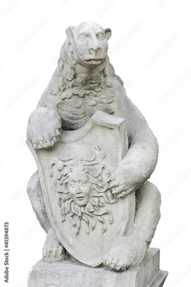 Symbol in arts - bear - Ursa with Gorgona Medusa.Marble. Symbol in arts - bear - Ursa with Gorgona Medusa.Marble.